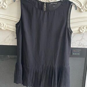 Banana Republic Black Pleated Sleeveless Blouse